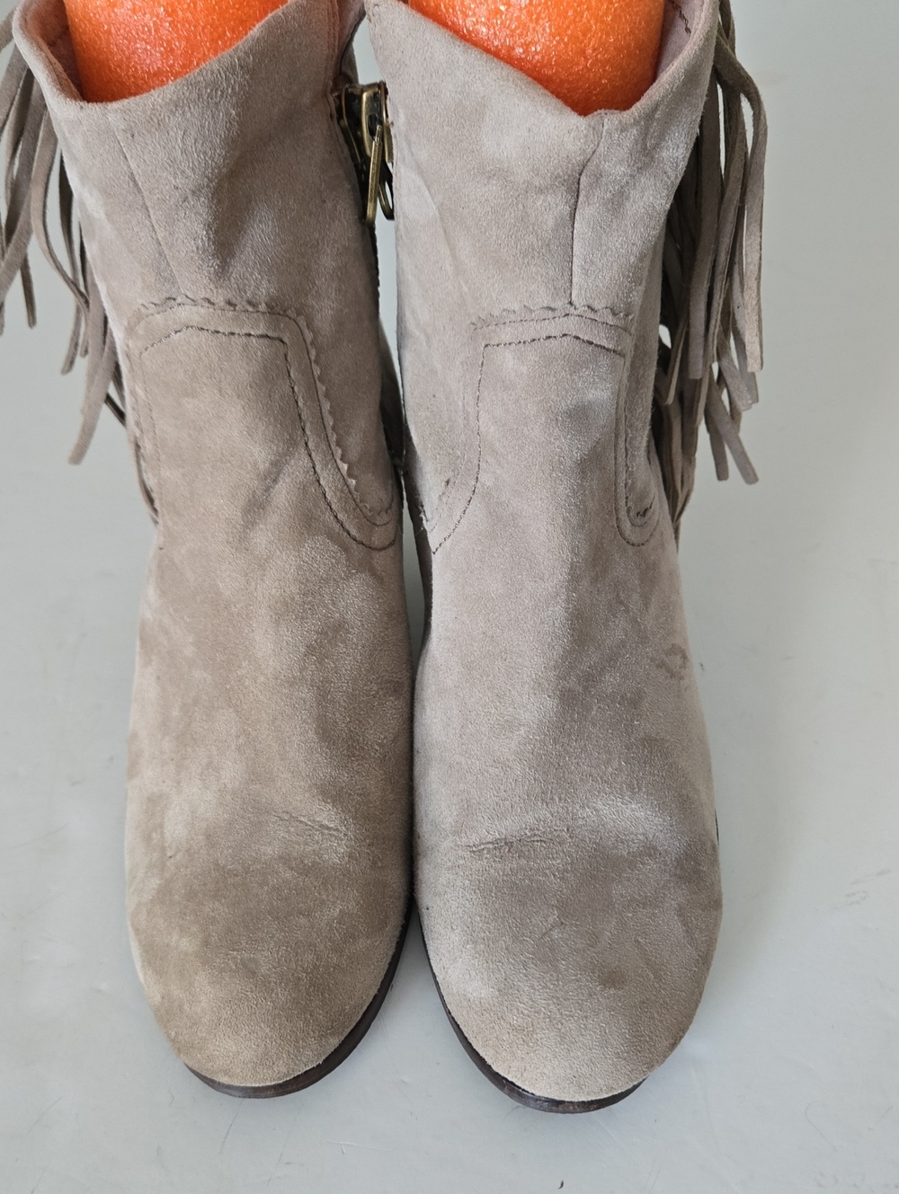 Sam Edelman Louie Ankle Fringe Suede Boot Womens 10 M